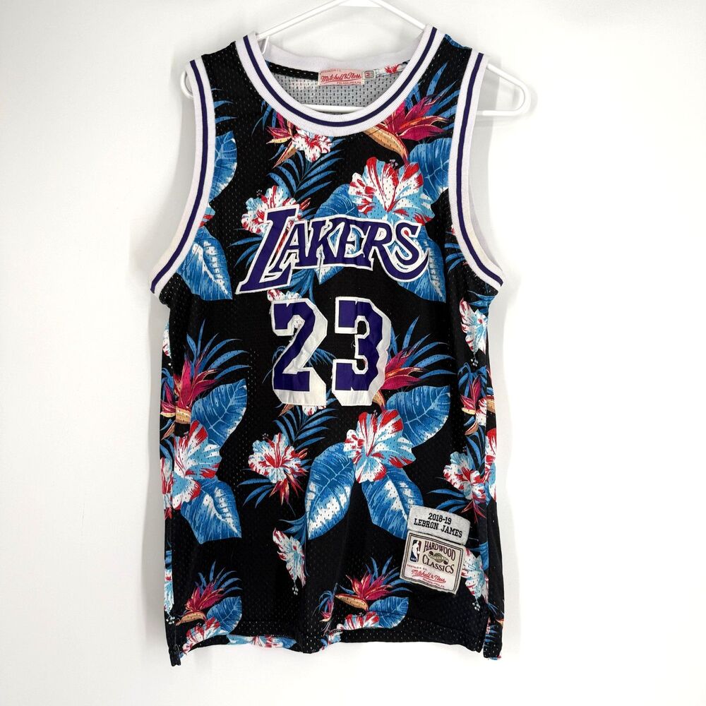 Lebron James Jersey LA Lakers Mitchell Ness Floral Fashion Tropical Floral M